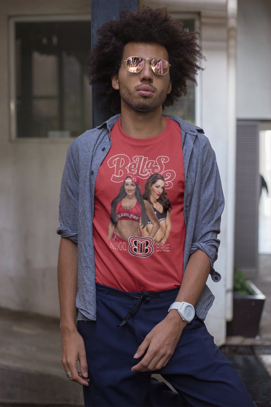 Load image into Gallery viewer, Nikki Brie Bella Twins 02 Red Adult T-Shirt by WWE | Extreme Wrestling Shirts