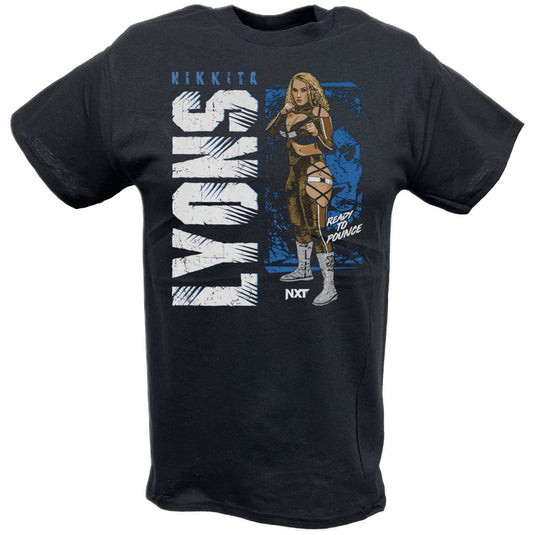 Nikkita Lyons Vertical Pose Black T-shirt by EWS | Extreme Wrestling Shirts