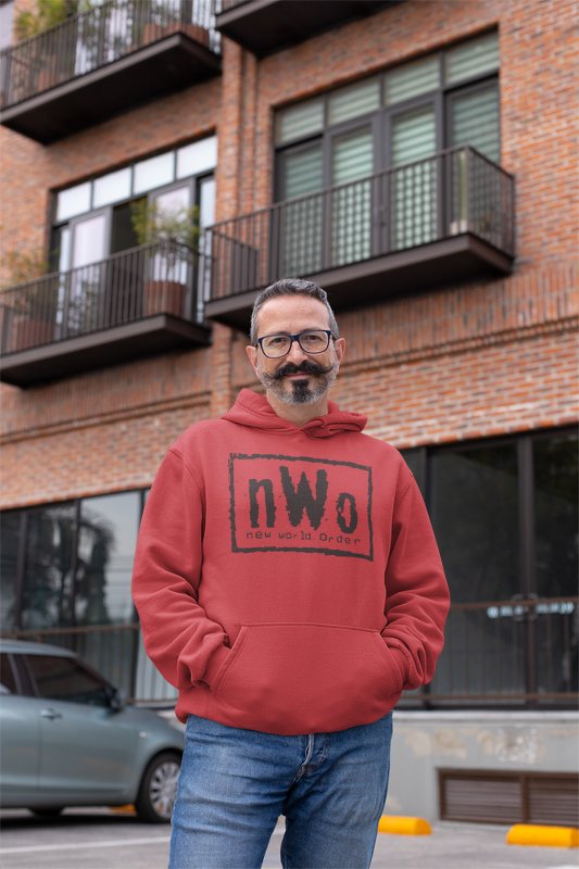 Load image into Gallery viewer, nWo New World Order Mens Red Pullover Hoody Sweatshirt by nWo | Extreme Wrestling Shirts