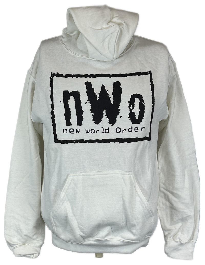 Load image into Gallery viewer, nWo New World Order Mens White Pullover Hoody Sweatshirt by WWE | Extreme Wrestling Shirts