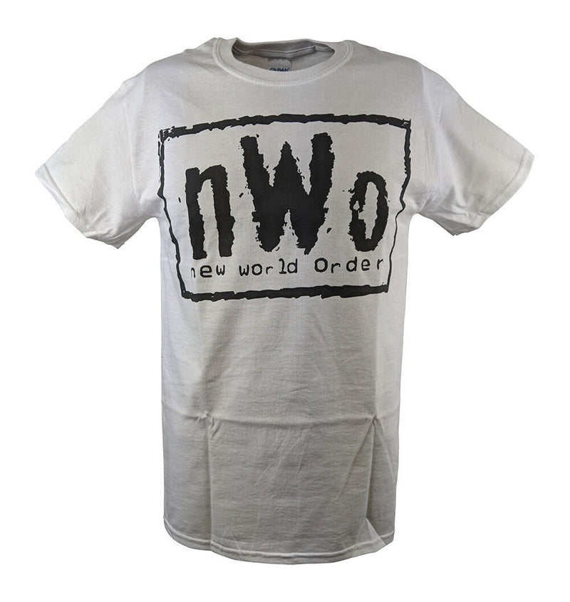 Load image into Gallery viewer, nWo New World Order White WCW T-shirt with Black Logo Sports Mem, Cards & Fan Shop > Fan Apparel & Souvenirs > Wrestling by Hybrid Tees | Extreme Wrestling Shirts