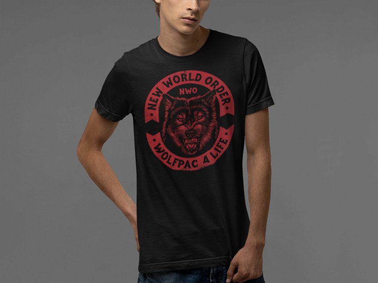 Load image into Gallery viewer, nWo Wolfpac 4 Life Red Logo New World Order T-shirt by EWS | Extreme Wrestling Shirts