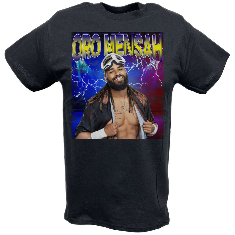 Load image into Gallery viewer, Oro Mensah Highlight Black T-shirt by EWS | Extreme Wrestling Shirts