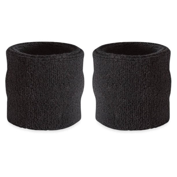 Load image into Gallery viewer, Premium Terry Cloth Wristband Pair for Wrestling Costume Black by EWS | Extreme Wrestling Shirts
