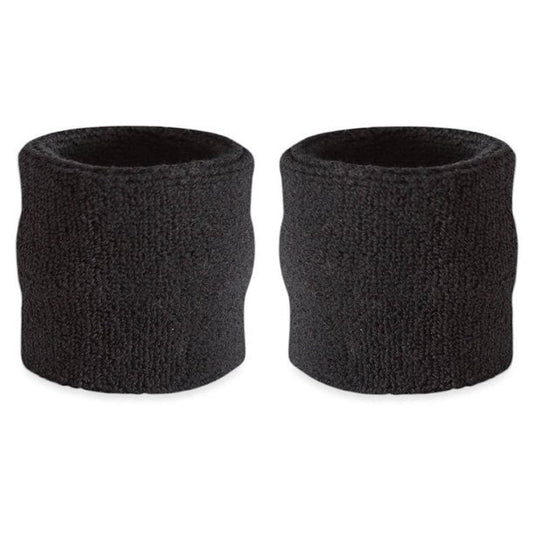 Premium Terry Cloth Wristband Pair for Wrestling Costume Black by EWS | Extreme Wrestling Shirts