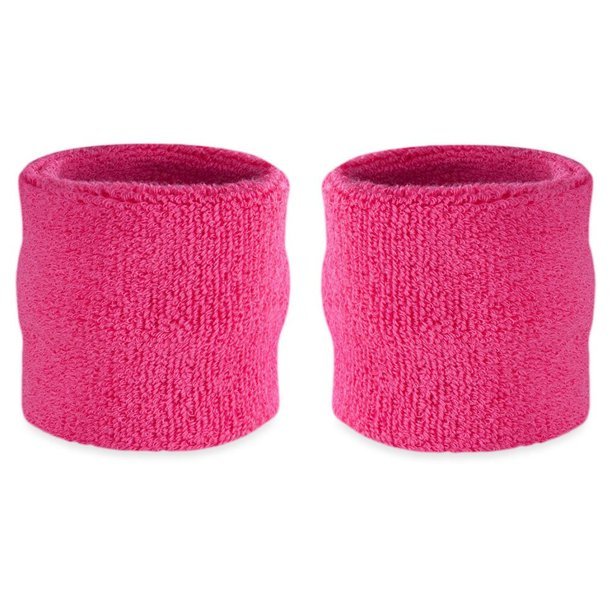 Load image into Gallery viewer, Premium Terry Cloth Wristband Pair for Wrestling Costume Pink by EWS | Extreme Wrestling Shirts
