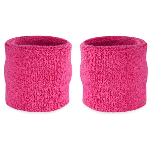Load image into Gallery viewer, Premium Terry Cloth Wristband Pair for Wrestling Costume Pink by EWS | Extreme Wrestling Shirts
