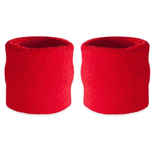Premium Terry Cloth Wristband Pair for Wrestling Costume Red by EWS | Extreme Wrestling Shirts