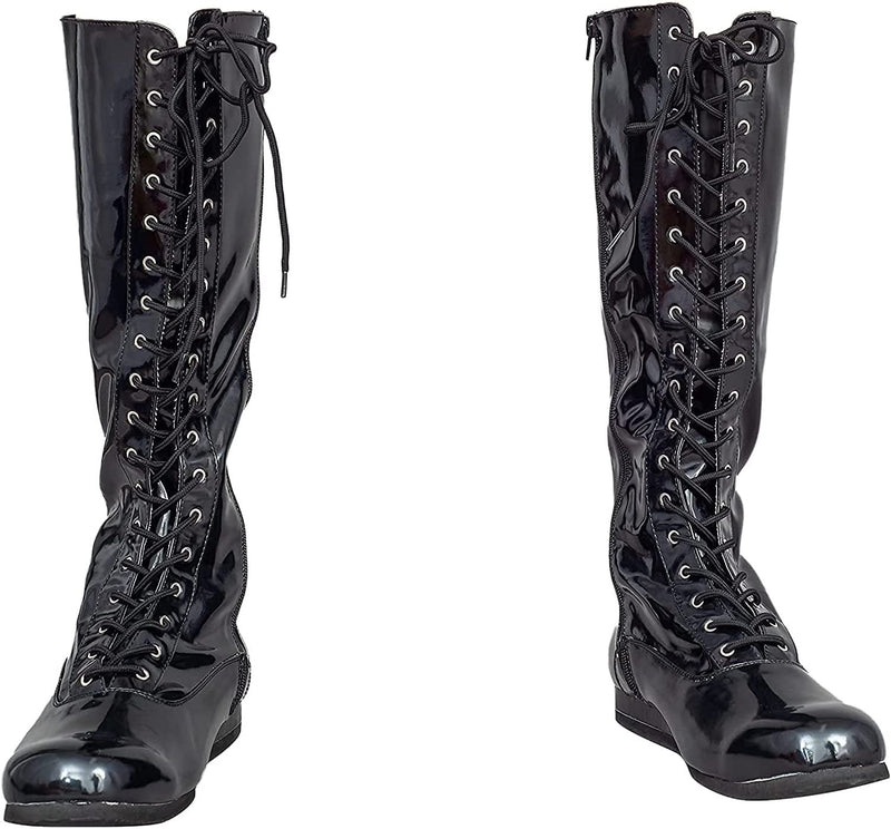 Load image into Gallery viewer, Pro Wrestling Lace-Up Boots and Coordinating Wristbands Shoes by EWS | Extreme Wrestling Shirts