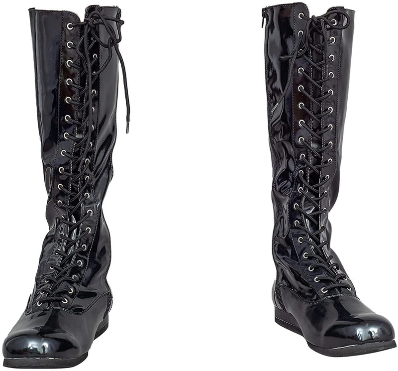 Load image into Gallery viewer, Pro Wrestling Lace-Up Boots and Coordinating Wristbands Shoes by EWS | Extreme Wrestling Shirts