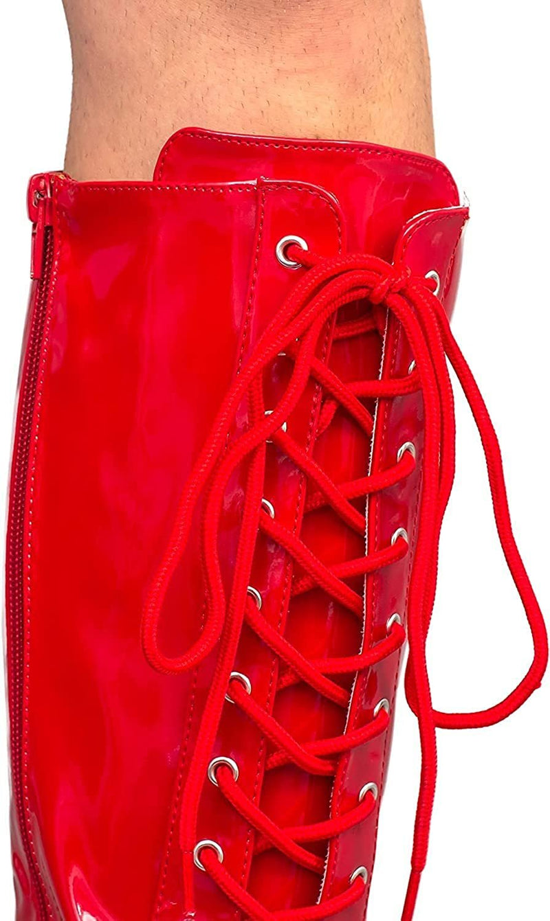 Load image into Gallery viewer, Pro Wrestling Lace-Up Boots and Coordinating Wristbands Shoes by EWS | Extreme Wrestling Shirts