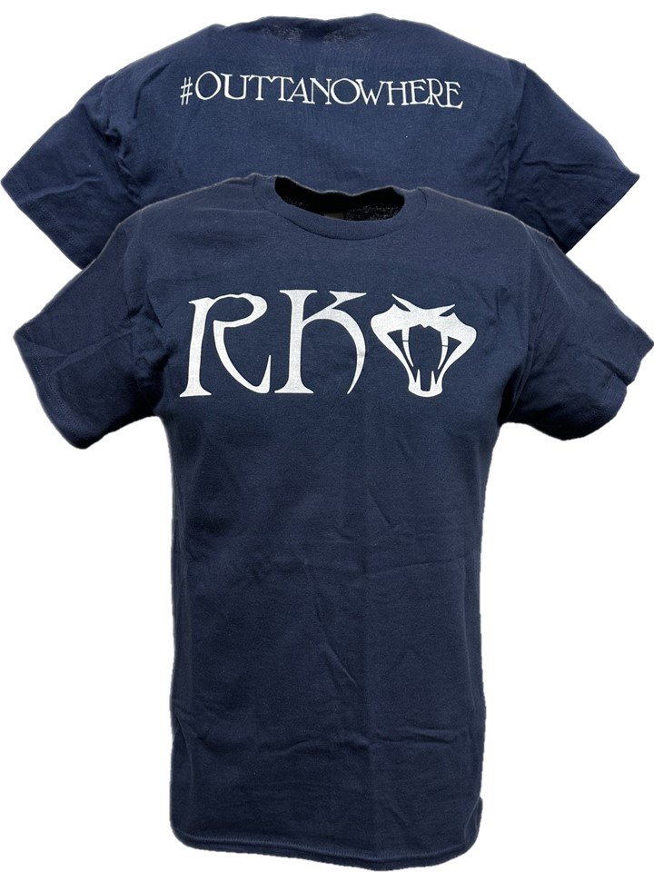 Load image into Gallery viewer, Randy Orton RKO #OuttaNoWhere Navy Blue T-shirt by EWS | Extreme Wrestling Shirts