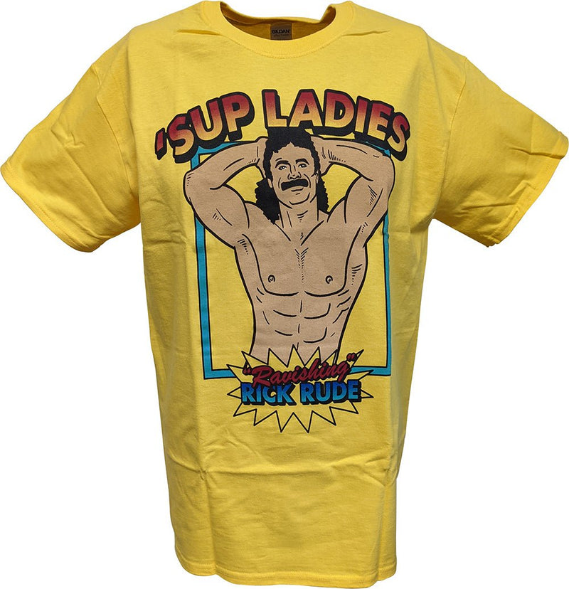 Load image into Gallery viewer, Ravishing Rick Rude 'Sup Ladies Mens Yellow T-shirt Sports Mem, Cards & Fan Shop > Fan Apparel & Souvenirs > Wrestling by Freeze | Extreme Wrestling Shirts