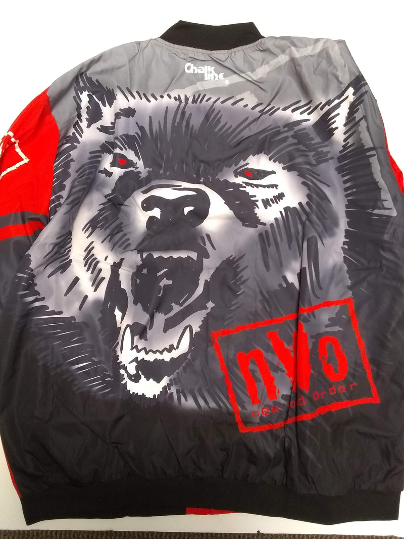 Load image into Gallery viewer, Red New World Order WolfPack Chalk Line Jacket Size 4XL 4XL by EWS | Extreme Wrestling Shirts