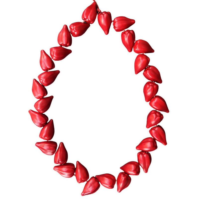 Load image into Gallery viewer, Red Resin Plastic Tribal Chief Ula Fala Necklace for Roman Reigns Costume by EWS | Extreme Wrestling Shirts