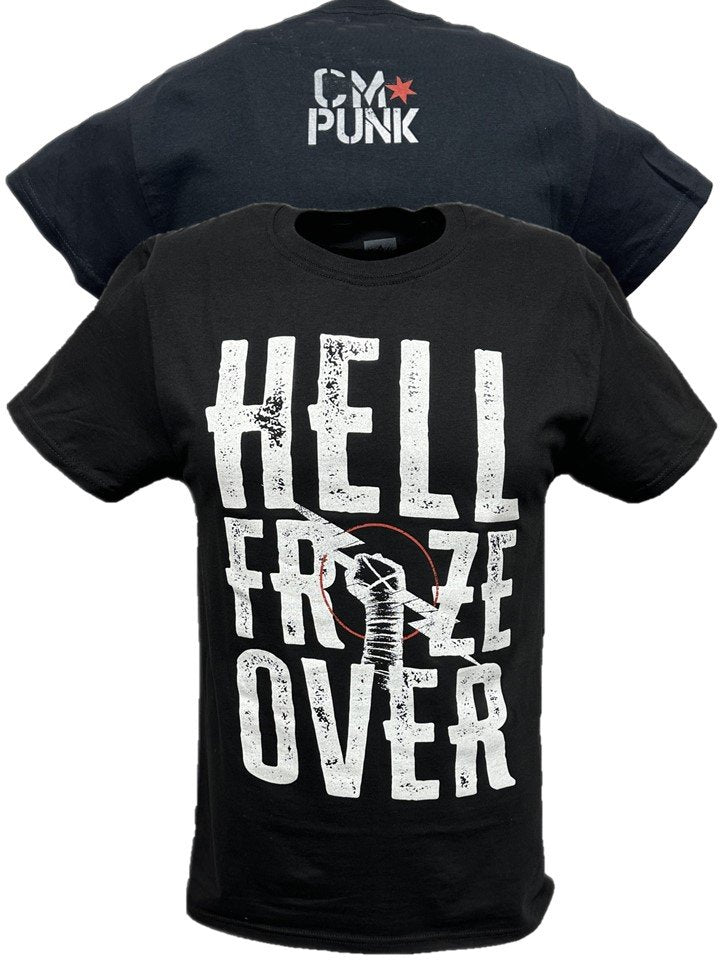 Load image into Gallery viewer, Return of CM Punk Hell Froze Over Black T-shirt by EWS | Extreme Wrestling Shirts