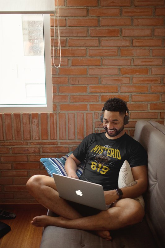 Load image into Gallery viewer, Rey Mysterio 619 Pose Black T-shirt by EWS | Extreme Wrestling Shirts