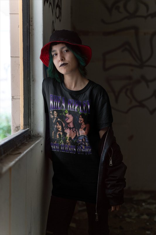 Load image into Gallery viewer, Rhea Ripley Always on Top Four Pose T-shirt by EWS | Extreme Wrestling Shirts