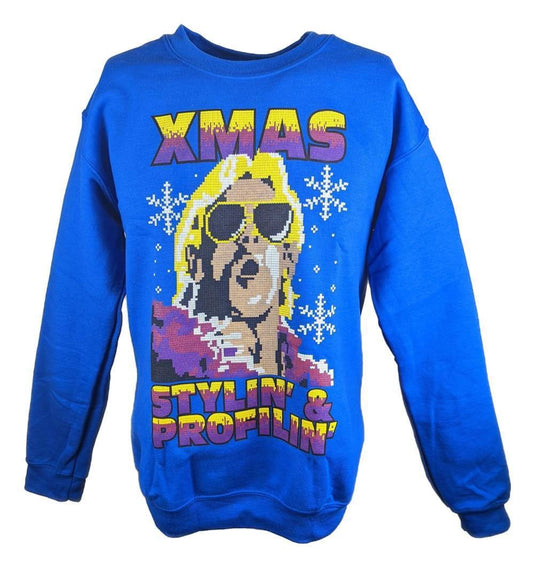 Ric Flair Blue Ugly Stylin Profylin Christmas Xmas Mens Sweater by WWE | Extreme Wrestling Shirts