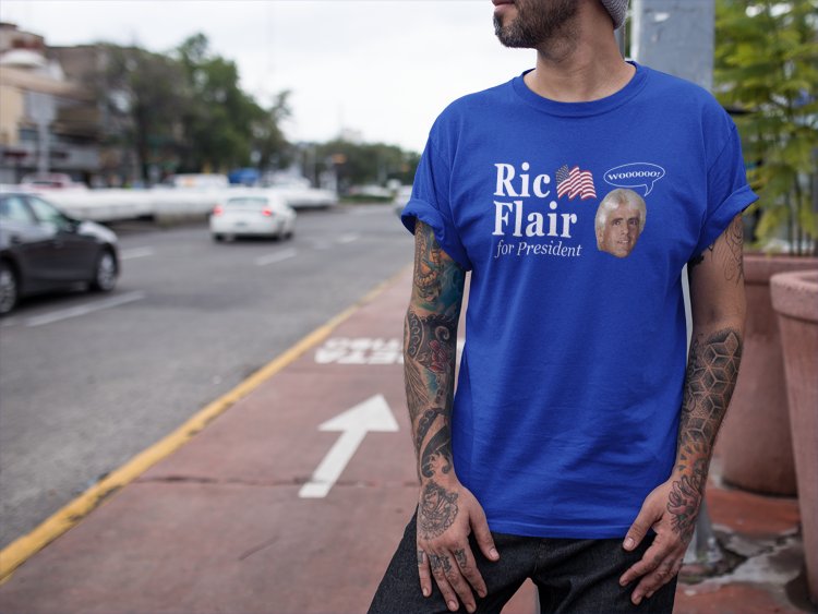 Load image into Gallery viewer, Ric Flair For President Mens Blue T-shirt Sports Mem, Cards & Fan Shop > Fan Apparel & Souvenirs > Wrestling by EWS | Extreme Wrestling Shirts