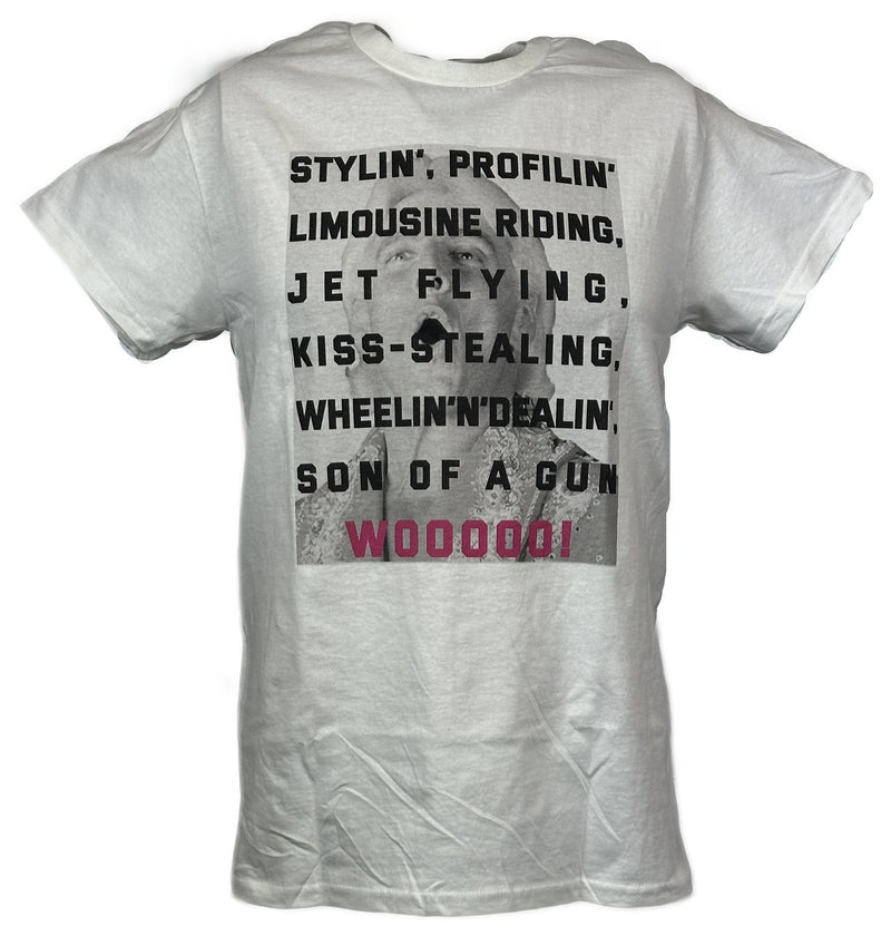 Load image into Gallery viewer, Ric Flair Limousine Riding Jet Flying Kiss Stealing Mens White T-shirt by WWE | Extreme Wrestling Shirts