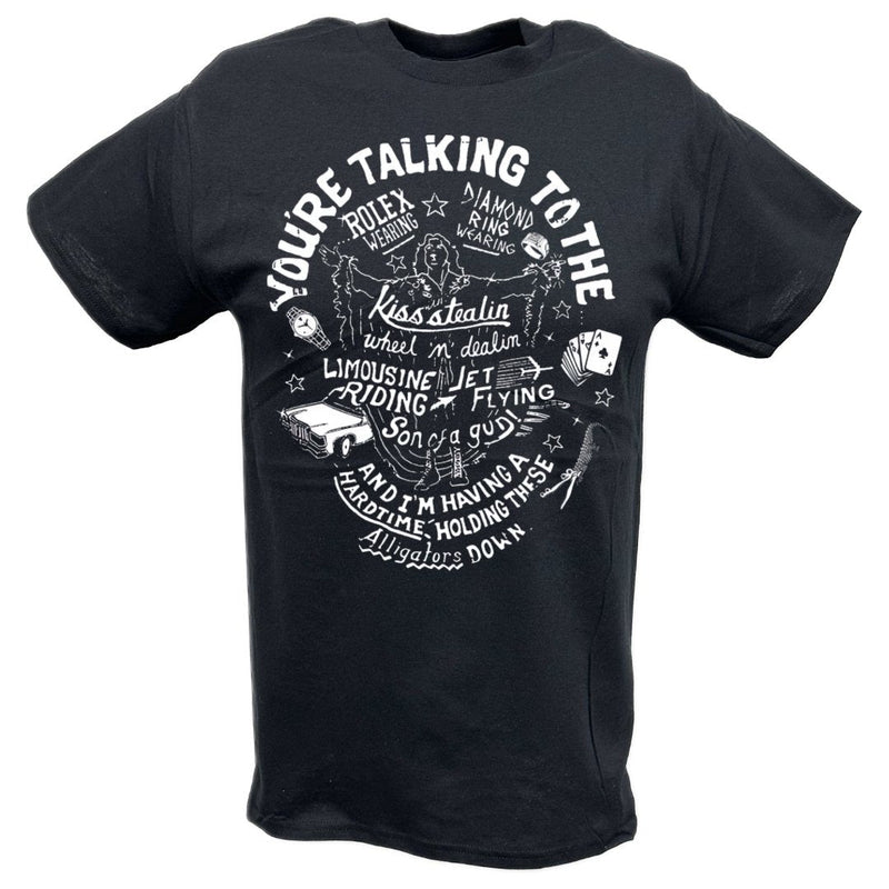 Load image into Gallery viewer, Ric Flair Your'e Talking To Kiss Stealin Black T-shirt by EWS | Extreme Wrestling Shirts