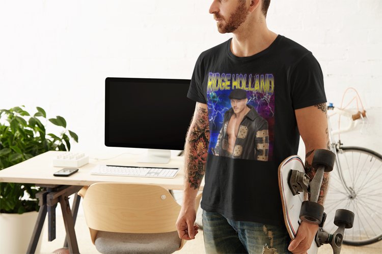 Load image into Gallery viewer, Ridge Holland Highlight Black T-shirt by EWS | Extreme Wrestling Shirts