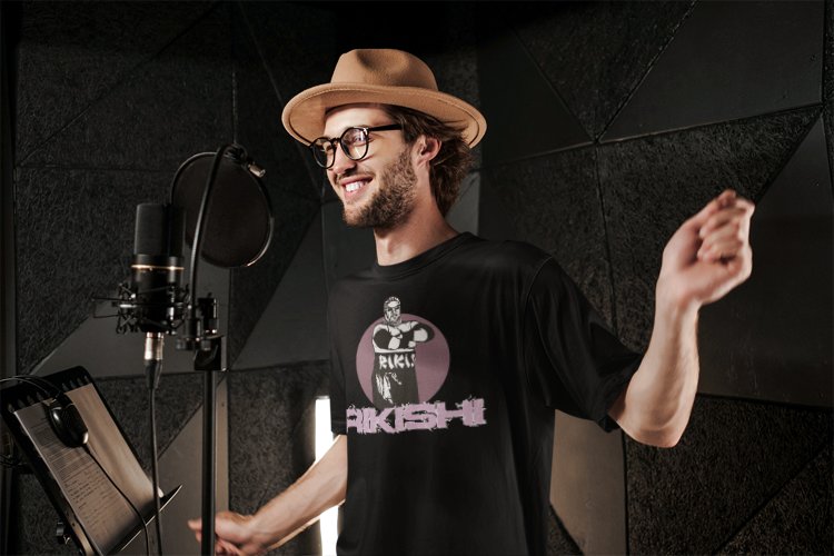 Load image into Gallery viewer, Rikishi Purple Pose BlackT-shirt by EWS | Extreme Wrestling Shirts