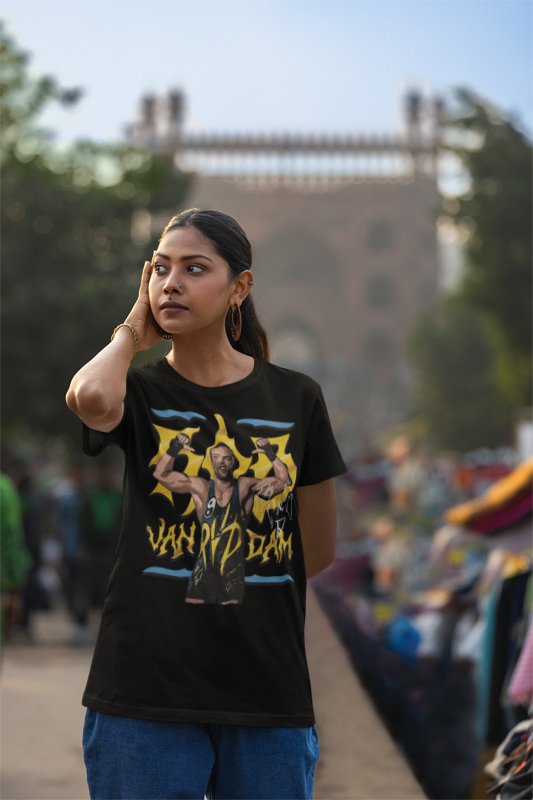 Load image into Gallery viewer, Rob Van Dam RVD Pose Black T-shirt by EWS | Extreme Wrestling Shirts