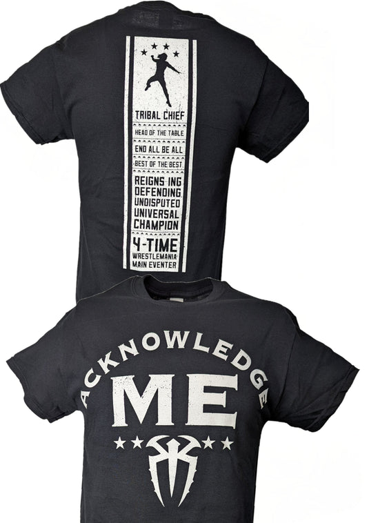 Roman Reigns Acknowledge Me Mens Black T-shirt Sports Mem, Cards & Fan Shop > Fan Apparel & Souvenirs > Wrestling by Hybrid Tees | Extreme Wrestling Shirts