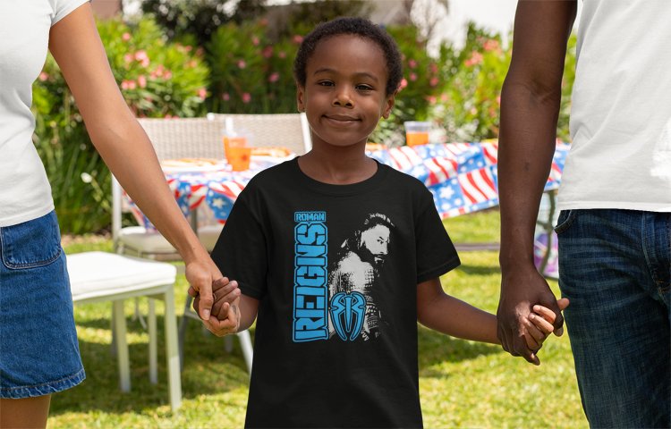 Load image into Gallery viewer, Roman Reigns Big Dog Boys Kids Black T-shirt Sports Mem, Cards & Fan Shop > Fan Apparel & Souvenirs > Wrestling by Freeze | Extreme Wrestling Shirts