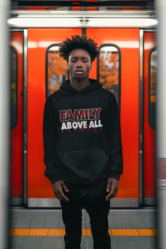 Load image into Gallery viewer, Roman Reigns Family Above All Black Pullover Hoody by EWS | Extreme Wrestling Shirts