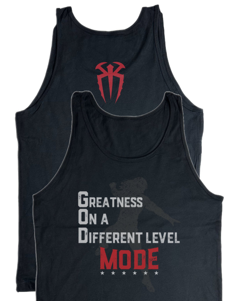 Load image into Gallery viewer, Roman Reigns God Mode Black Tank Top Shirt by EWS | Extreme Wrestling Shirts