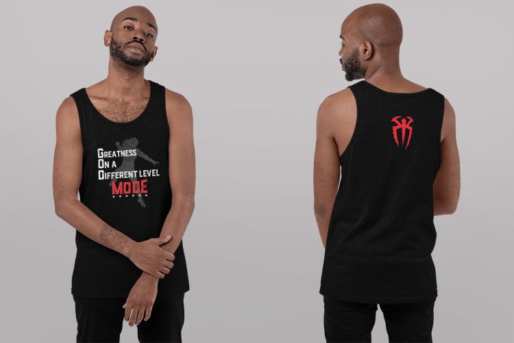 Load image into Gallery viewer, Roman Reigns God Mode Black Tank Top Shirt by EWS | Extreme Wrestling Shirts