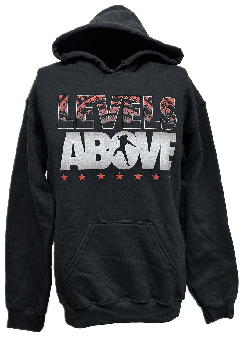 Load image into Gallery viewer, Roman Reigns Levels Above Black Pullover Hoody by EWS | Extreme Wrestling Shirts