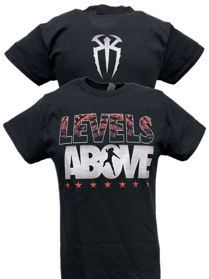 Load image into Gallery viewer, Roman Reigns Levels Above Black T-shirt by EWS | Extreme Wrestling Shirts