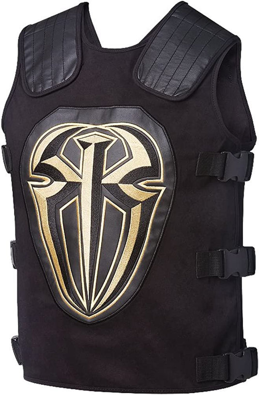 Roman Reigns Shield Walkout WWE Replica Vest Gold by Roman Reigns | Extreme Wrestling Shirts