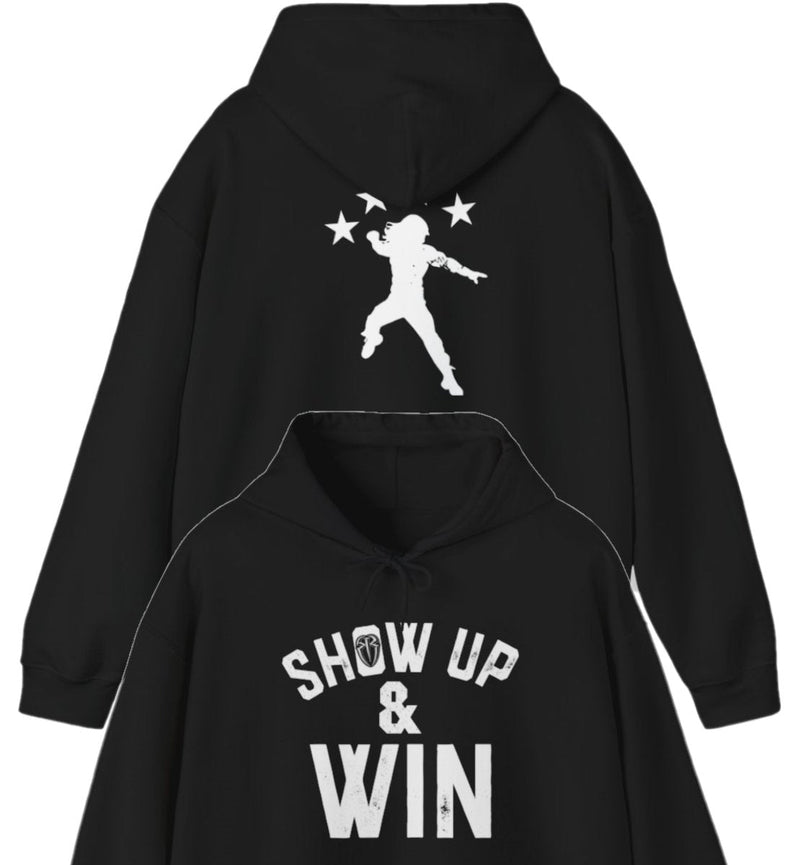 Load image into Gallery viewer, Roman Reigns Show Up and Win Black Pullover Hoody Sweatshirt by EWS | Extreme Wrestling Shirts