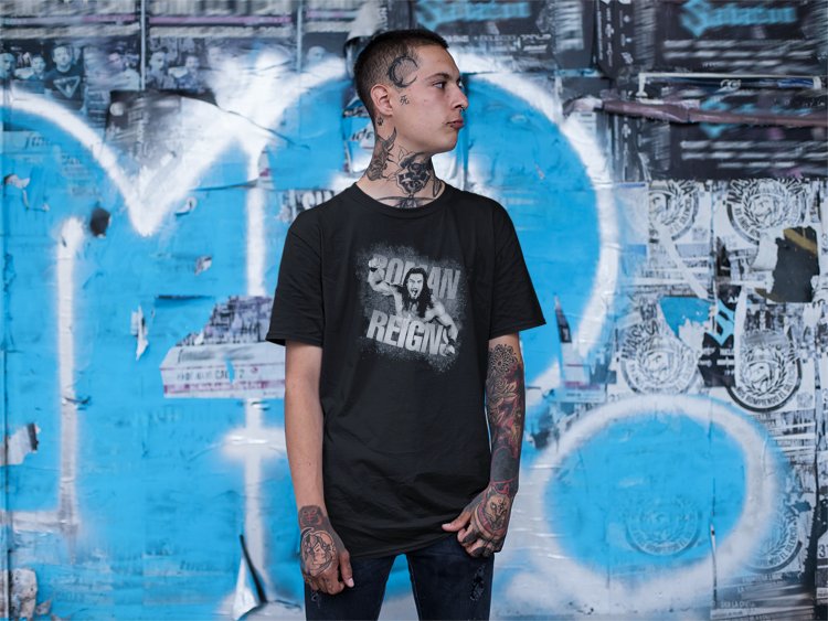 Load image into Gallery viewer, Roman Reigns Superman Punch Mens T-shirt Sports Mem, Cards & Fan Shop > Fan Apparel & Souvenirs > Wrestling by Freeze | Extreme Wrestling Shirts