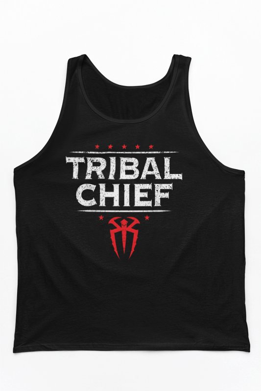 Load image into Gallery viewer, Roman Reigns Tribal Chief Logo Black Tank Top Shirt by EWS | Extreme Wrestling Shirts
