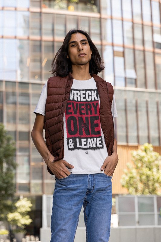 Load image into Gallery viewer, Roman Reigns Wreck Everyone Leave Sign T-shirt by EWS | Extreme Wrestling Shirts