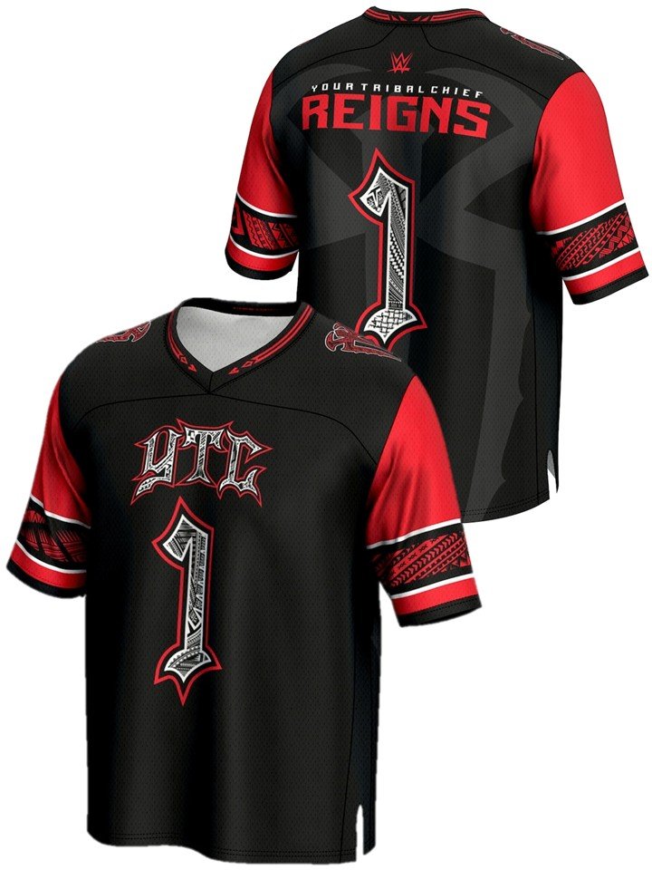 Load image into Gallery viewer, Roman Reigns YTC Your Tribal Chief Jersey Shirt by EWS | Extreme Wrestling Shirts