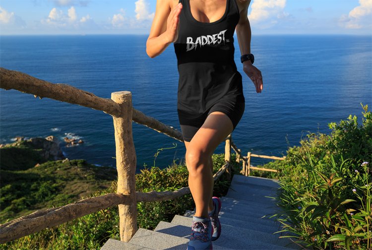 Load image into Gallery viewer, Ronda Rousey Baddest Logo Racerback Tank Top by EWS | Extreme Wrestling Shirts