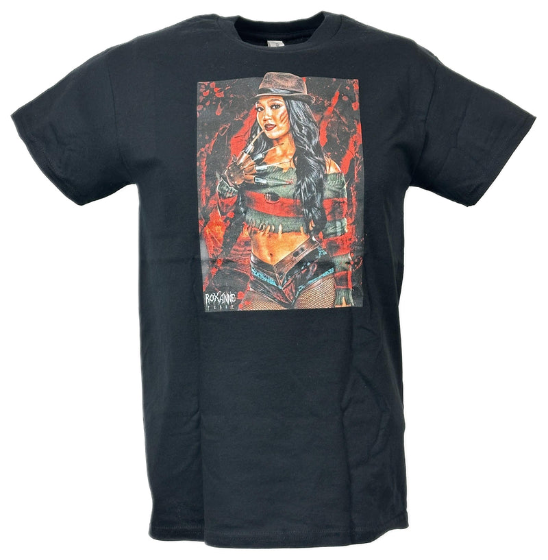 Load image into Gallery viewer, Roxanne Perez Poster Print Black T-shirt by EWS | Extreme Wrestling Shirts