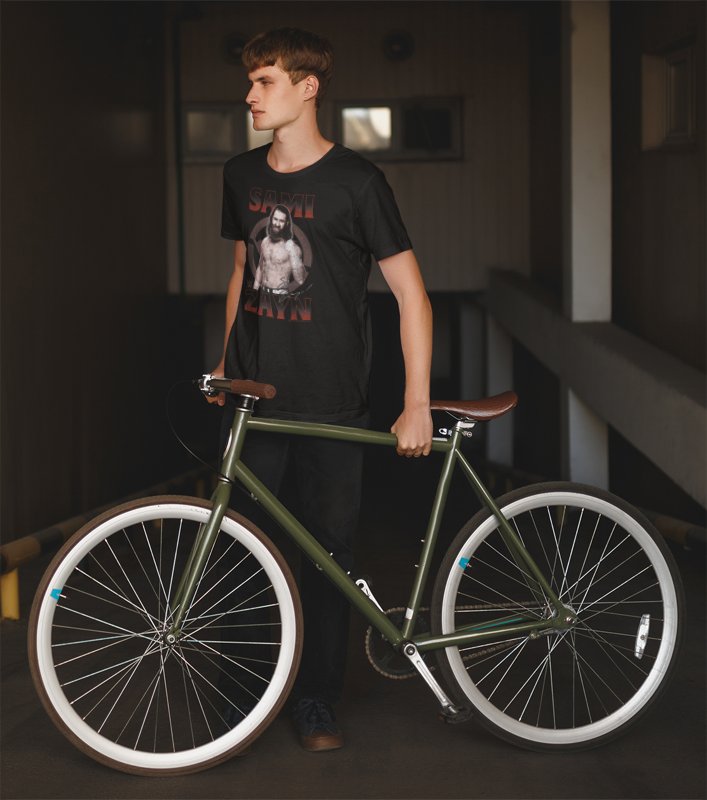 Load image into Gallery viewer, Sami Zayn Signature Black T-shirt by EWS | Extreme Wrestling Shirts