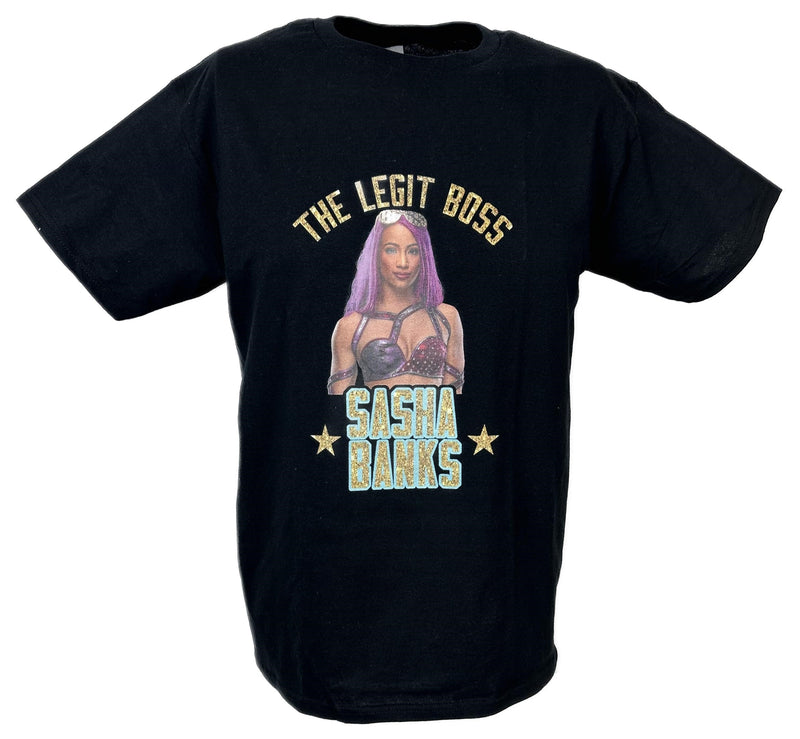 Load image into Gallery viewer, Sasha Banks The Legit Boss Kids Black T-shirt by WWE | Extreme Wrestling Shirts