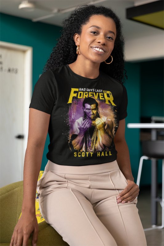 Load image into Gallery viewer, Scott Hall Bad Guys Last Forever Razor Ramon T-shirt by EWS | Extreme Wrestling Shirts