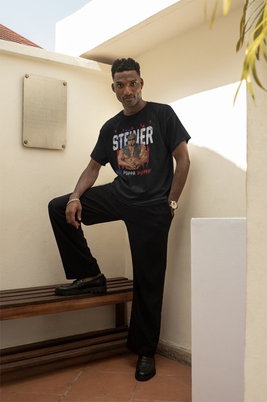 Load image into Gallery viewer, Scott Steiner Big Poppa Pump Black T-shirt by EWS | Extreme Wrestling Shirts