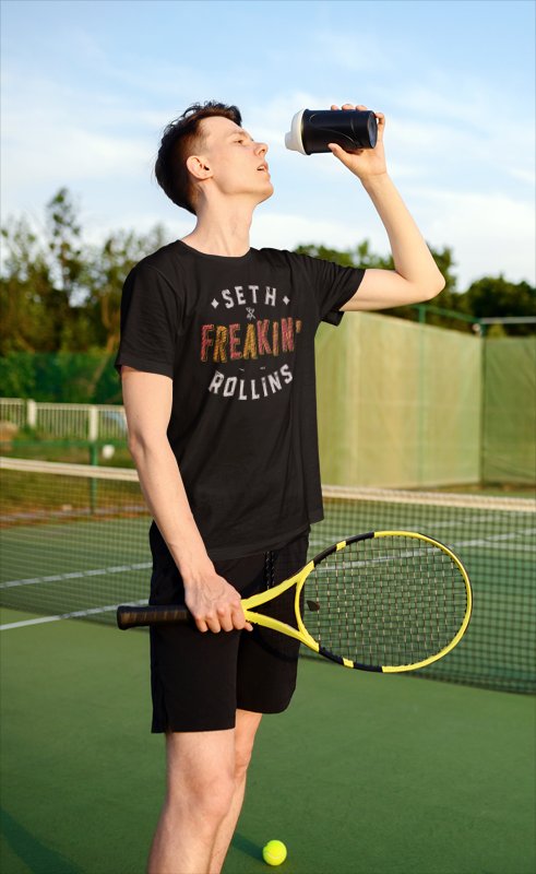 Load image into Gallery viewer, Seth Rollins Freakin Logo Black T-shirt by EWS | Extreme Wrestling Shirts