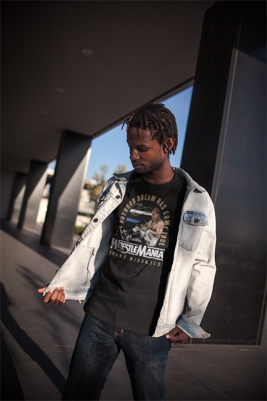 Load image into Gallery viewer, Shawn Michaels WrestleMania 12 Champion Black T-shirt by EWS | Extreme Wrestling Shirts